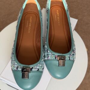 Kurt Geiger Women's Teal and Multicolor Flats
